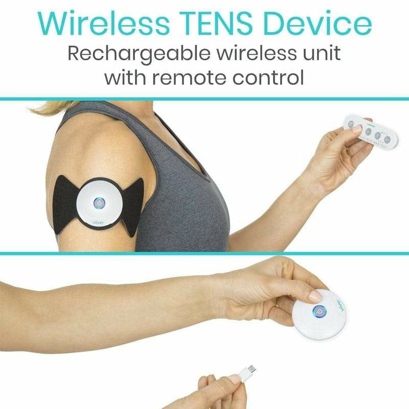 Viverity Pain Relief Pad, Rechargeable Wireless TENS Unit – True Sun LLC