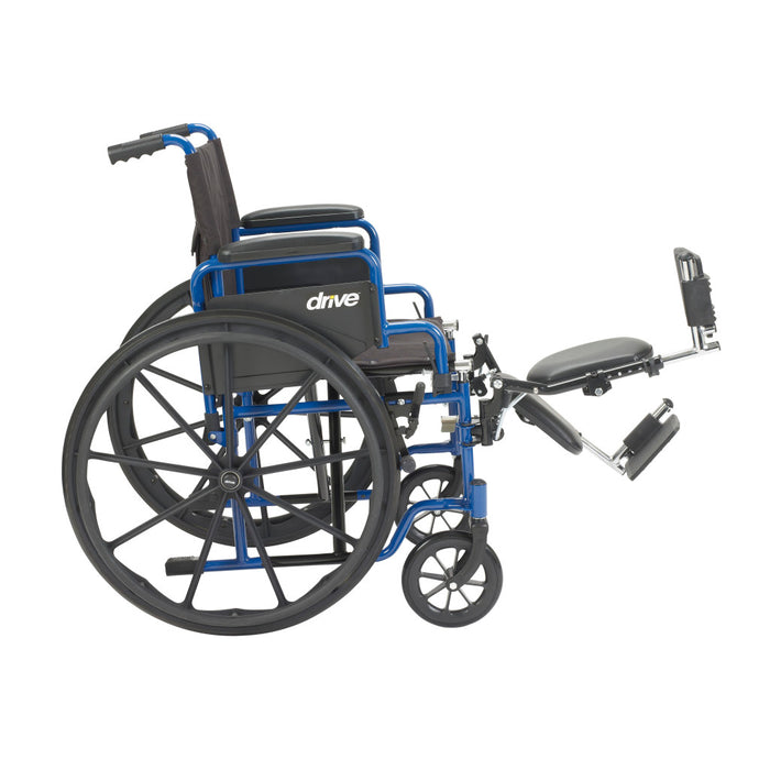 Blue Streak Wheelchair with Flip Back Desk Arms, Elevating Leg Rests, 18" Seat