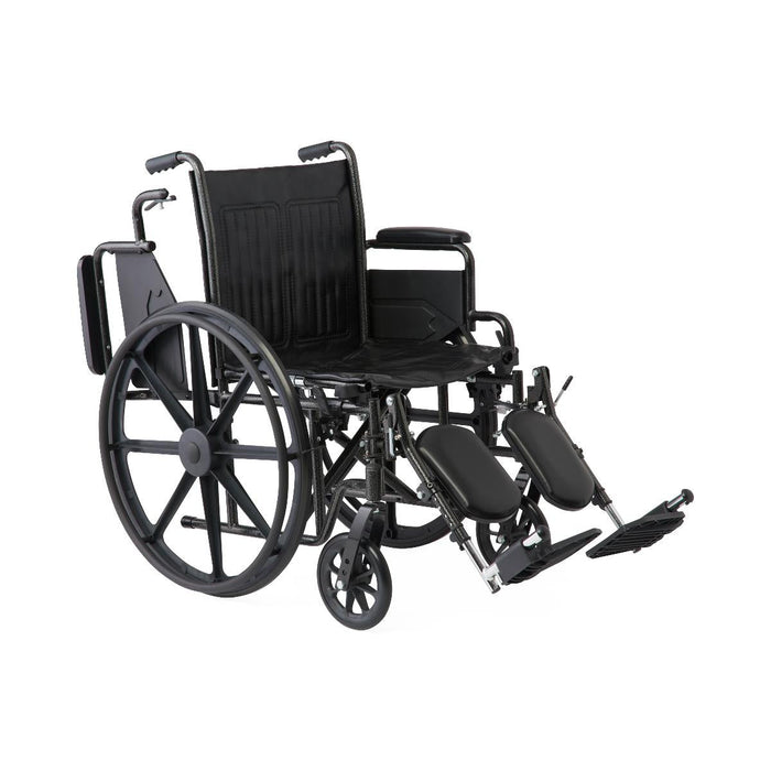 Guardian K1 Vinyl Wheelchair with Elevating Leg Rests and Swing Back Desk Length Arms