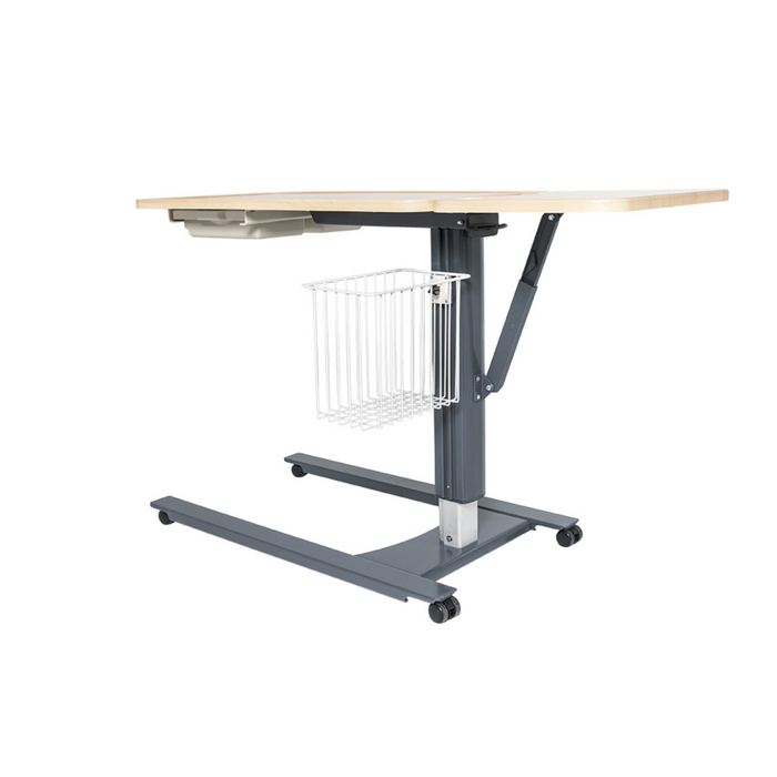 graham field lumex overbed table with flip top and basket