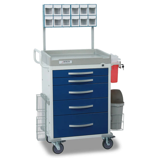 Detecto Rescue Series Loaded Anesthesiology 6 Drawers Medical Cart - Blue