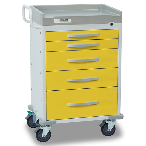 Detecto Rescue Series Isolation Drawers Medical Cart - Yellow