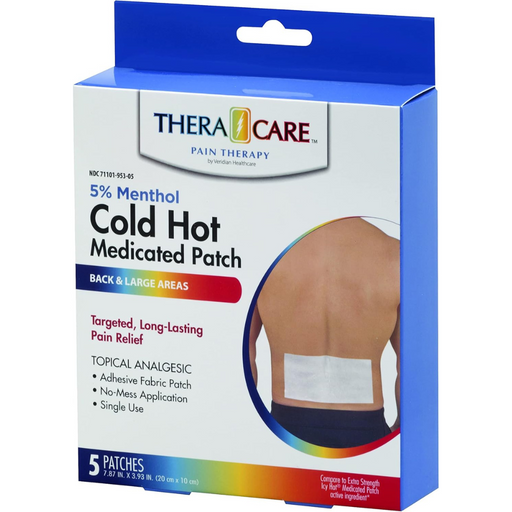 TheraCare Cold & Hot Medicated Patch with 5% Menthol, 5 Count