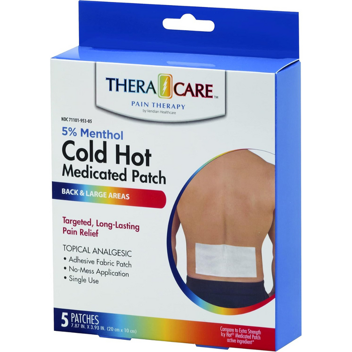 TheraCare Cold & Hot Medicated Patch with 5% Menthol, 5 Count