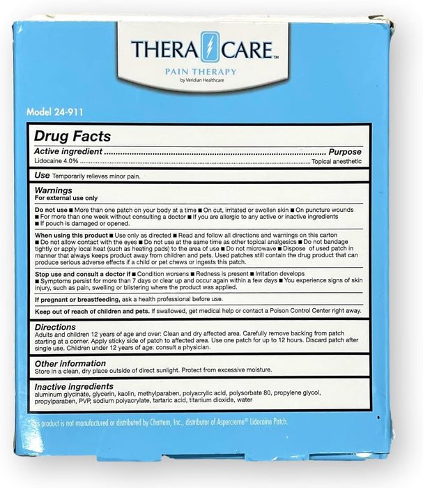 TheraCare Pain Relief 4% Lidocaine Patch, 5 Count