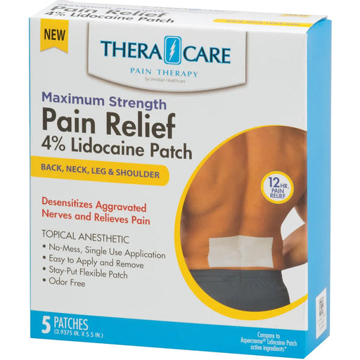 TheraCare Pain Relief 4% Lidocaine Patch, 5 Count