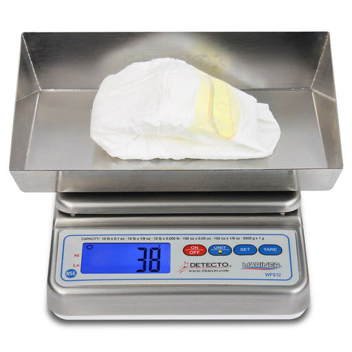 Detecto Mariner Weight Diaper Scale With Tray, 7.5" X 9.75"