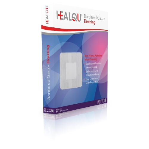 HealQu Bordered Alginate Gauze Dressing, 2 in x 2 in - Box of 50