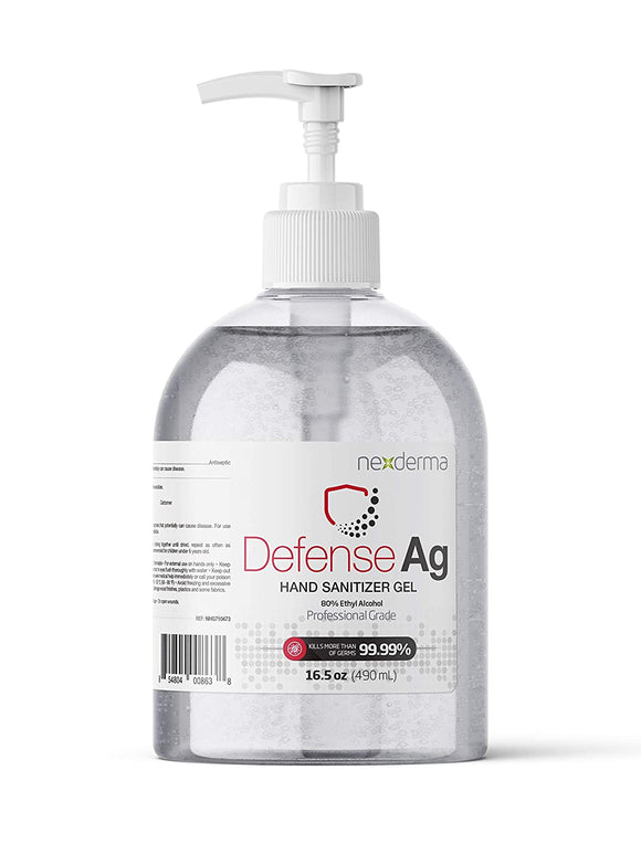 NEXDERMA Defense Ag Hand Disinfectant Gel with 80% Ethyl Alcohol - 16.5 oz