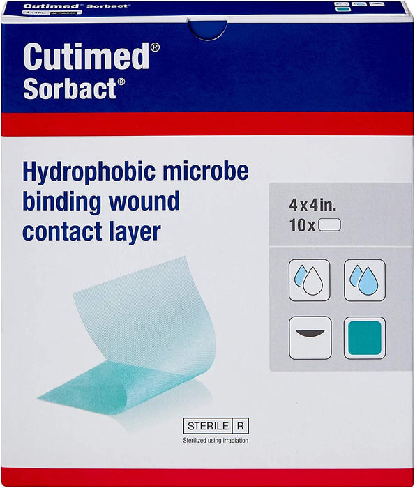 BSN Antimicrobial Wound Contact Layer Dressing Cutimed Sorbact 4" x 4" - Box of 10