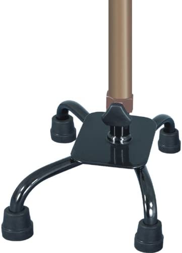 Hugo Mobility Adjustable Quad Walking Cane with Small Base, Cocoa