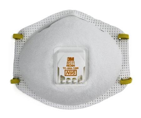 3M 8511 N95 Particulate Respirator Mask With Cool Flow Valve