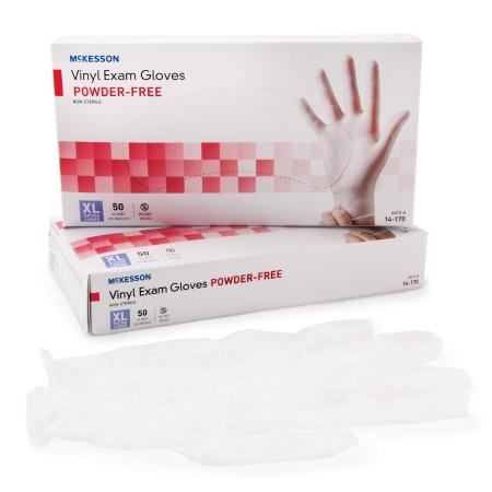 McKesson NonSterile Powder-Free Vinyl Exam Gloves - 50 Count X-Large