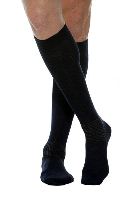 MAXAR Comfort/Diabetic (Unisex) Cotton/Silver Socks - Black