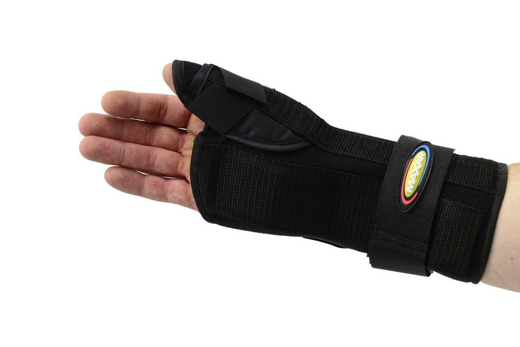 MAXAR Wrist Splint with Abducted Thumb - Left Hand - Black