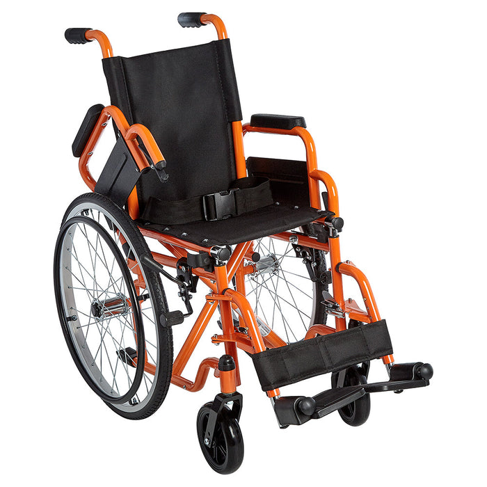 Circle Specialty Ziggo Lightweight Wheelchair for Kids - Orange, 12 inch