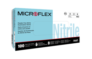 MicroFlex N85 Light Blue Nitrile Exam Gloves - Large 100 Count