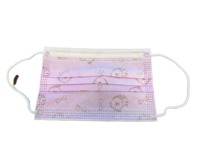 Kids 3-PLY Disposable Surgical Mask w/Elastic Ear Loop, Pink/Blue