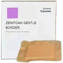 ZeniFOAM Gentle Border Polyurethane Foam Wound Dressing – Silicone Adhesive and Border - Pack of 10